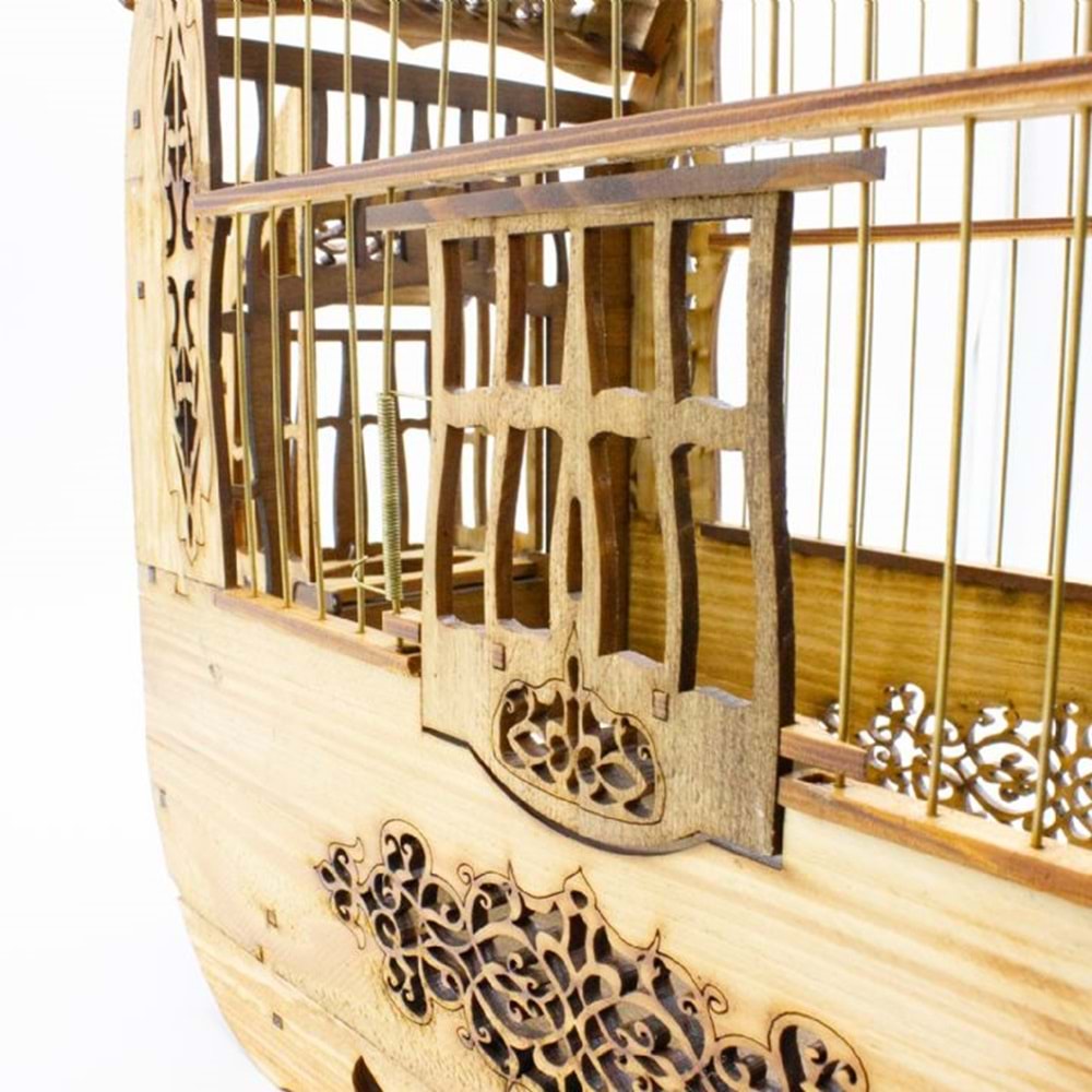 07328-BİRDLİFE DAMLA LÜX OYMALI AHŞAP KUŞ KAFESİ 36X18,5X45CM