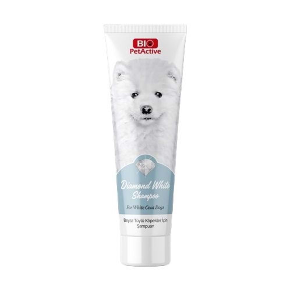 BIO PETACTİVE DİAMOND WHİTE BEYAZ TÜYLÜ KÖPEK ŞAMPUANI 250ML