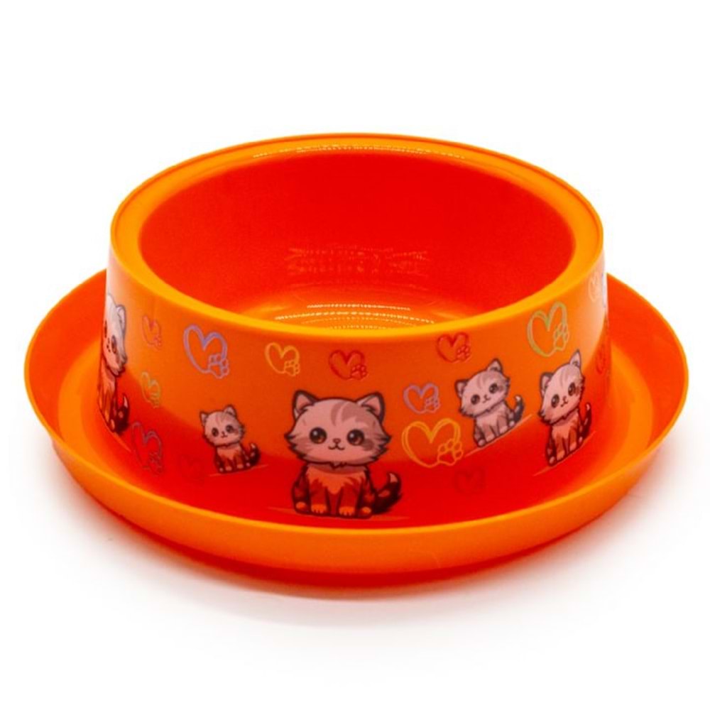 07723-CATLİFE DESENLİ MODERN KEDİ MAMA KABI 5Lİ BÜYÜK