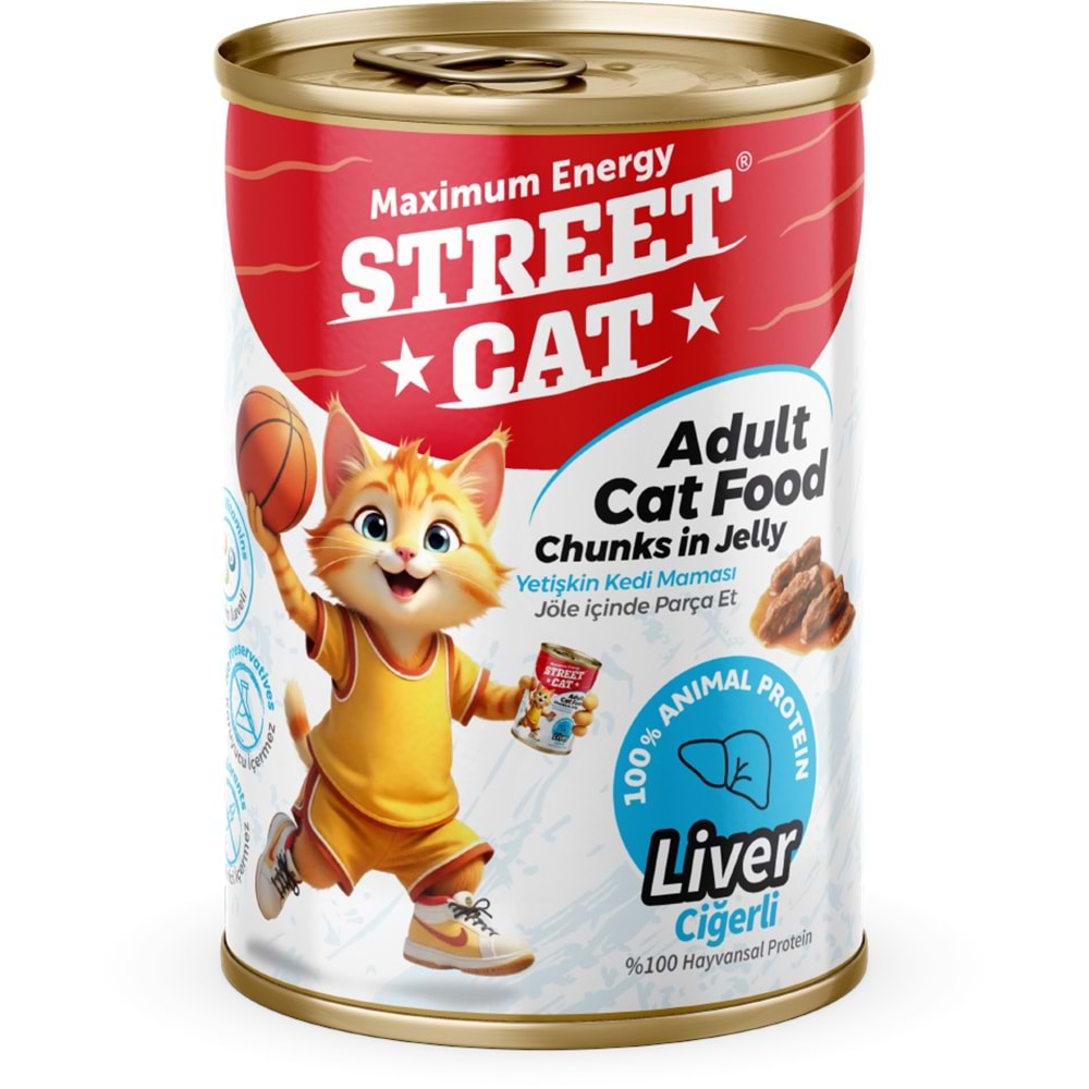 STC4082 STREET CAT CHUNKS İN JELLY CİĞERLİ KEDİ KONSERVE 400GR 12Lİ
