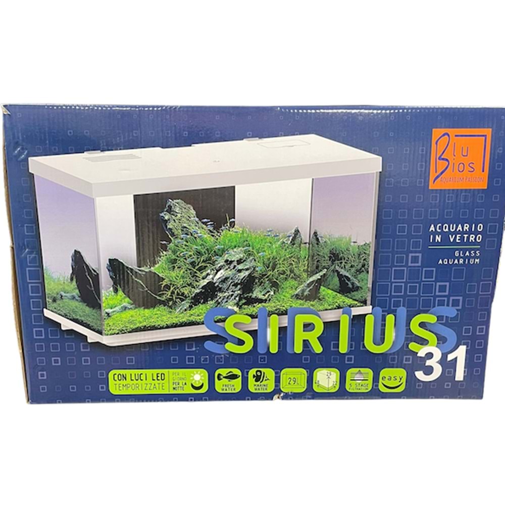 BLUBİOS SIRIUS 31 LED AYDINLATMALI AKVARYUM 29L BLACK