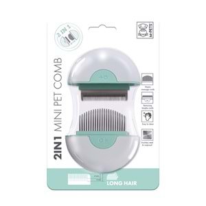 10120799 M-PETS 2IN1 FURMİNATÖR+MASAJ TARAĞI LONG HAIR GREEN