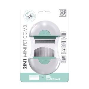 10121099 M-PETS 2IN1 FURMİNATÖR+MASAJ TARAĞI SHORT HAIR GREEN