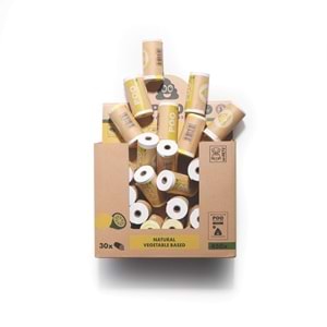 10170799 M-PETS POO DIŞKI POŞETİ 15 YAPRAK LİMON KOKULU 30LU PAKET