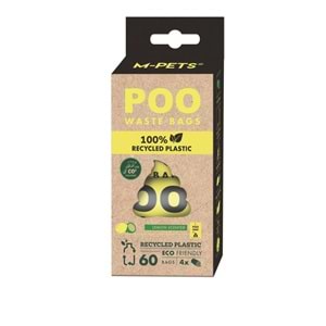 10171799 M-PETS POO 100% RECYCLED DIŞKI POŞETİ LİMON KOKULU 4X15 YAPRAK