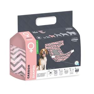 10173599 M-PETS CARBONLU DIAPERS DİŞİ KÖPEKLER İÇİN KÜLOT (M) 15Lİ