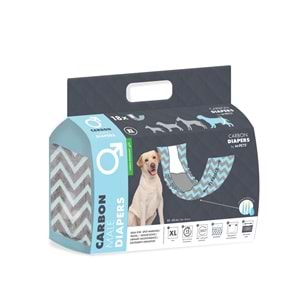 10174299 M-PETS CARBONLU DIAPERS ERKEK KÖPEKLER İÇİN KÜLOT (XL) 18Lİ