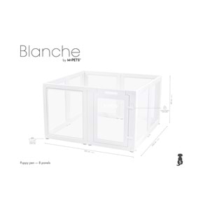 10442801 M-PETS BLANCHE OYUN ÇİTİ 8 PANEL (S) WHİTE