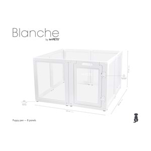 10443001 M-PETS BLANCHE OYUN ÇİTİ 8 PANEL (L) WHİTE