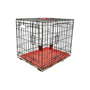 10450005 M-PETS VOYAGER KÖPEK KAFESİ 2 KAPILI (M) KIRMIZI 76X48X53CM