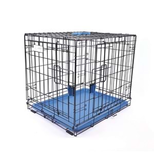 10450517 M-PETS VOYAGER KÖPEK KAFESİ 2 KAPILI (S) MAVİ 61X46X48CM
