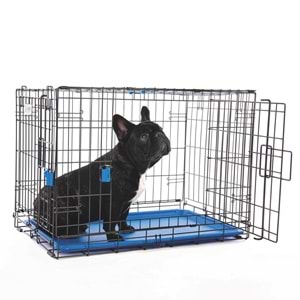 10450717 M-PETS VOYAGER KÖPEK KAFESİ 2 KAPILI (L) MAVİ 91X58X63CM