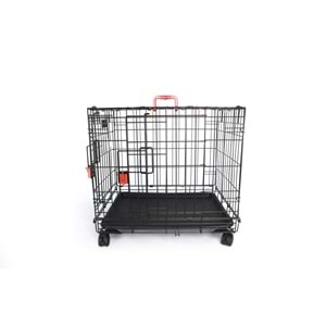 10451608 M-PETS VOYAGER TEKERLEKLİ KÖPEK KAFESİ 2 KAPILI (S) SİYAH 61X46X48CM