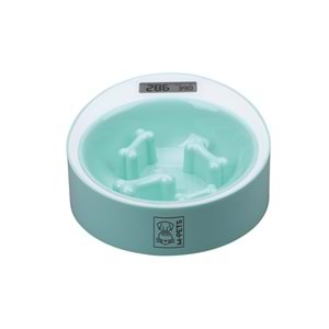 10520103 M-PETS YUMI SMART DİGİTAL TARTILI YAVAŞ YEME MAMA KABI GREEN