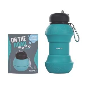 10540799 M-PETS ON THE ROAD KATLANABİLEN SEYAHAT SULUĞU 200-550ML TURQUOISE BLUE