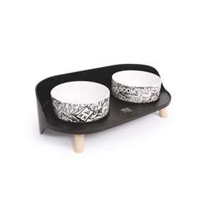 10554199 M-PETS ALTITUDE URBAN STYLE 2Lİ MAMA KABI STANDI BLACK&WHİTE