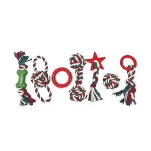10665899 M-PETS CHRISTMAS COTTON ROPE KÖPEK OYUNCAĞI 7Lİ