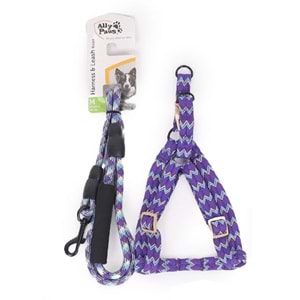10702 ALLY PAWS HARNESS & LEASH ROPE (M) 10MMX120CM