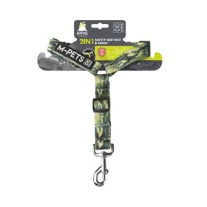 10830399 M-PETS HIKING 2IN1 GÖĞÜS TASMASI+EMNİYET KEMERLİ TASMA KAMUFLAJ