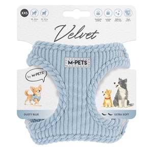 10858999 M-PETS VELVET DOG GÖĞÜS TASMASI BLUE (XXS)
