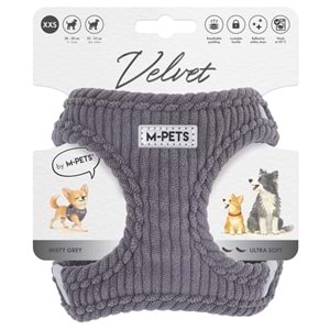 10860013 M-PETS VELVET DOG GÖĞÜS TASMASI GRİ (XXS)