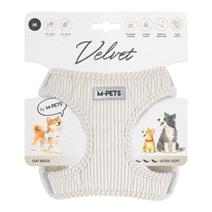 10860812 M-PETS VELVET DOG GÖĞÜS TASMASI BEJ (M)