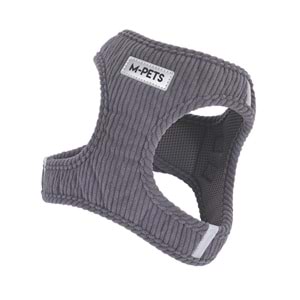 10860913 M-PETS VELVET DOG GÖĞÜS TASMASI GRİ (M)