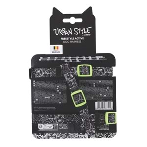 10868999 M-PETS URBAN STYLE BLACK/WHİTE ACTİVE KÖPEK GÖĞÜS TASMASI (XS)