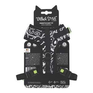 10872499 M-PETS URBAN STYLE BLACK/WHİTE EASY FİT KÖPEK GÖĞÜS TASMASI (XS)