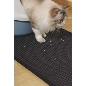 20118108 M-PETS DUPLEX ELEKLİ KEDİ KUMU PASPASI SİYAH 45X65CM