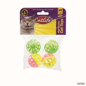 202360-CATLİFE ZİLLİ KEDİ OYUNCAĞI 4LÜ PAKET