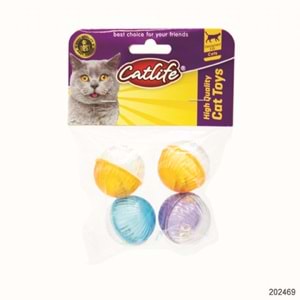 202469-CATLİFE ZİLLİ KEDİ OYUNCAĞI 4LÜ PAKET