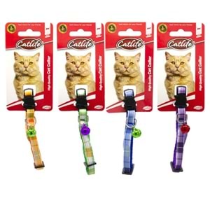 202595-CATLİFE KEDİLER İÇİN ZİLLİ BOYUN TASMASI MİX COLOR