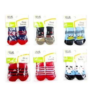 202952-ALLY PAWS KÖPEKLER İÇİN KAYMAZ TABANLI ÇORAP 4LÜ (M)