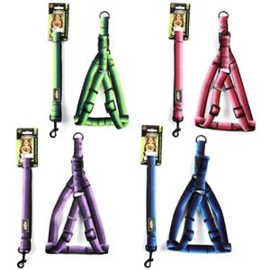 203470-DOGLİFE KÖPEKLER İÇİN DESENLİ GÖĞÜS TASMASI+GEZDİRME 2,5CM