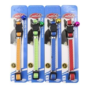 203501-CATLİFE KEDİLER İÇİN ZİLLİ BOYUN TASMASI MİX COLOR