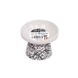 20501399 M-PETS URBAN STYLE TILTD SERAMİK MAMA KABI 150ML BLACK/WHİTE