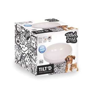 20501799 M-PETS URBAN STYLE TILTD SERAMİK MAMA KABI 350ML BLACK/WHİTE