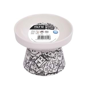 20501799 M-PETS URBAN STYLE TILTD SERAMİK MAMA KABI 350ML BLACK/WHİTE