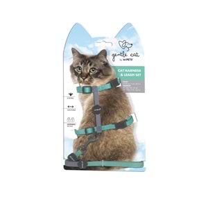 20802399 M-PETS GENTLE CAT GÖĞÜS TASMASI ve GEZDİRME SET GREEN