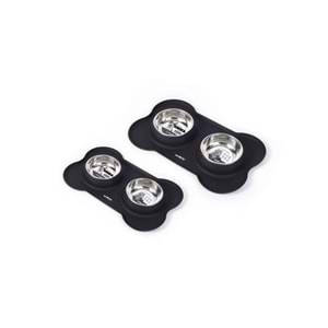 60530799 M-PETS DUET SILICONE MAT MAMA KABI BLACK 2X400ML