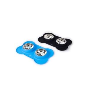 60530799 M-PETS DUET SILICONE MAT MAMA KABI BLACK 2X400ML