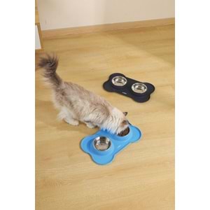 60530999 M-PETS DUET SILICONE MAT MAMA KABI BLUE 2X400ML
