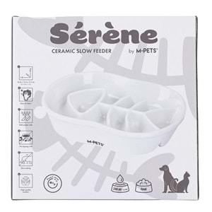 60532201 M-PETS SERENE FISH SERAMİK YAVAŞ YEME MAMA KABI 240ML WHİTE