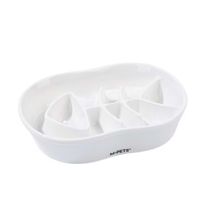 60532201 M-PETS SERENE FISH SERAMİK YAVAŞ YEME MAMA KABI 240ML WHİTE
