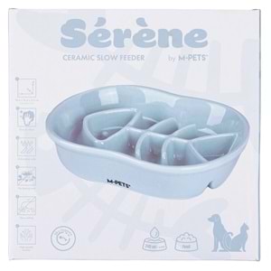 60532417 M-PETS SERENE FISH SERAMİK YAVAŞ YEME MAMA KABI 240ML LIGHT BLUE