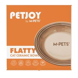 60566799 M-PETS PETJOY FLATTY SERAMİK MAMA KABI BROWN 250ML