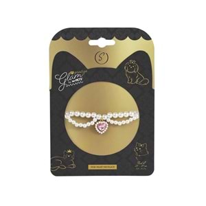 60801799 M-PETS GLAM PRESTİGE AKSESUAR KALP KOLYE PEMBE (S)