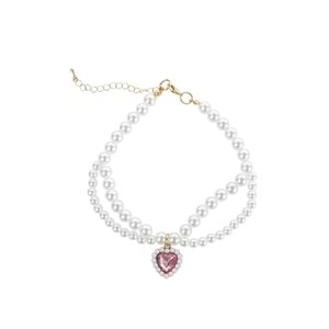 60801799 M-PETS GLAM PRESTİGE AKSESUAR KALP KOLYE PEMBE (S)