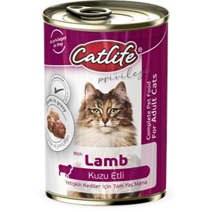 CLF13-CATLİFE KUZU ETLİ KEDİ KONSERVE 400GR 12Lİ